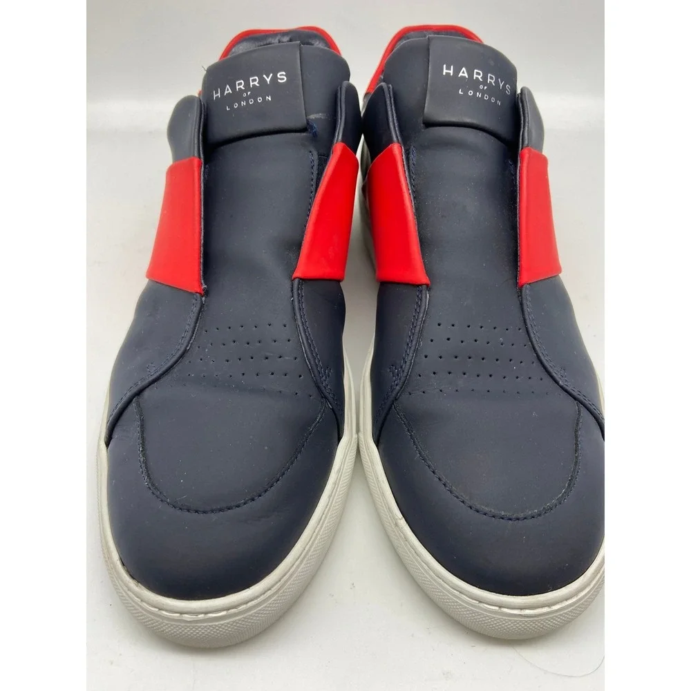 Harrys of London Sneakers‎ Mens Sz 10 EU 43 Bolt 2Tech Trainers Navy Red Accent